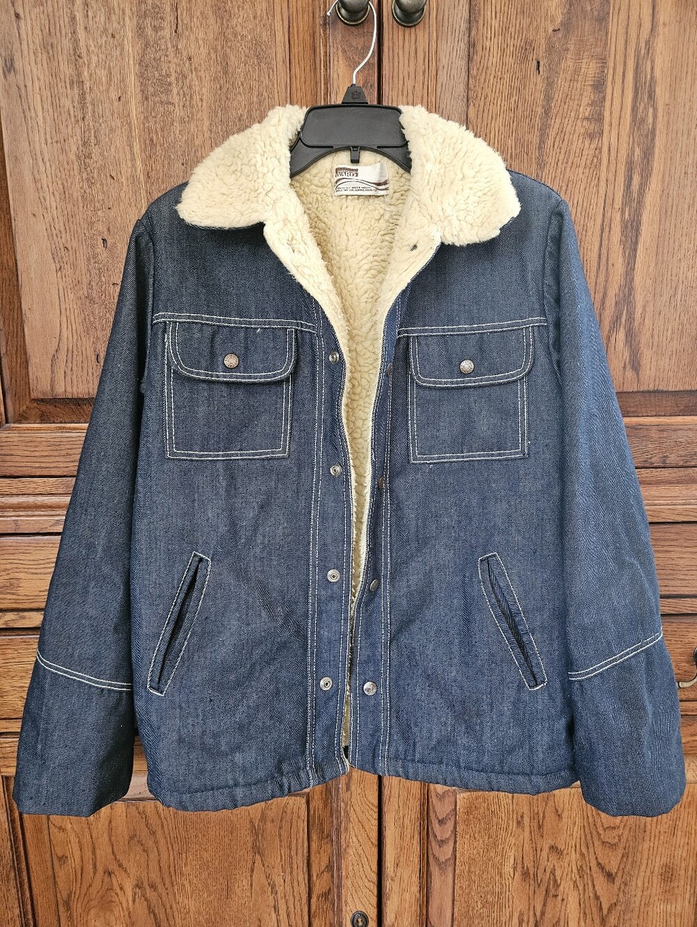 Vintage Montgomery Wards Denim Sherpa Jacket Sz S